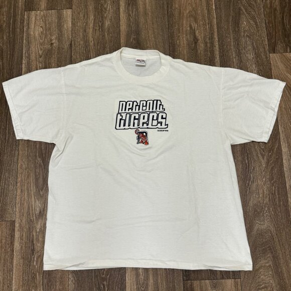 VTG Detroit Tigers Shirt Men's XL White Embroidered MLB Y2K 00s True Fan - Picture 1 of 8